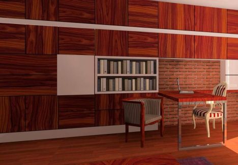 Projekt i aranżacja mieszkania w kamienicy ze ścianą z cegły w tle