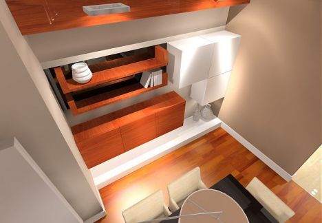 salon z kuchnią i kącik telewizyjny