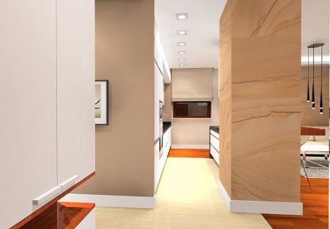 salon z kuchnią i kącik telewizyjny