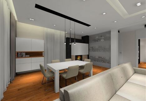 Elegancki przestronny dom, na podłodze deski z orzecha Elegancki przestronny dom, na podłodze deski z orzecha