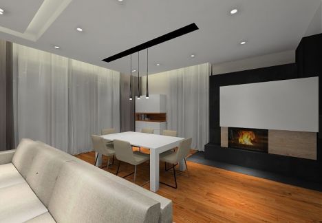 Elegancki przestronny dom, na podłodze deski z orzecha Elegancki przestronny dom, na podłodze deski z orzecha