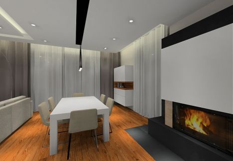 Elegancki przestronny dom, na podłodze deski z orzecha Elegancki przestronny dom, na podłodze deski z orzecha