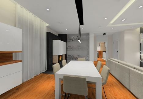 Elegancki przestronny dom, na podłodze deski z orzecha Elegancki przestronny dom, na podłodze deski z orzecha