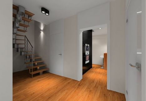 Elegancki przestronny dom, na podłodze deski z orzecha Elegancki przestronny dom, na podłodze deski z orzecha