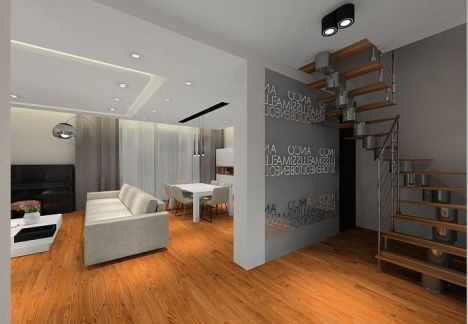 Elegancki przestronny dom, na podłodze deski z orzecha Elegancki przestronny dom, na podłodze deski z orzecha