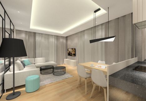 Elegancki salon z dekoracyjnym oświetleniem. Elegancki salon z dekoracyjnym oświetleniem.