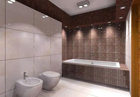 projektant wnętrz warszawa - łazienka widok na wannę