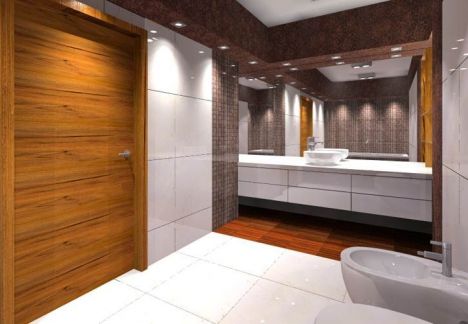 architekt wnętrz warszawa - projekt łazienki widok na lustro