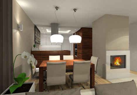 Projekt wnętrza domu pod Warszawą.