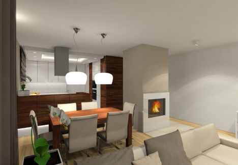 Projekt wnętrza domu pod Warszawą.