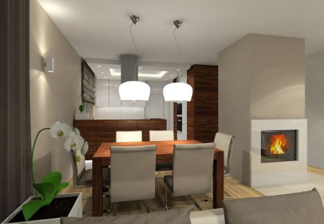 Projekt wnętrza domu pod Warszawą.