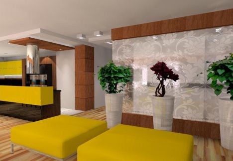 projekt mieszkania - widok na dekoracje kwiatową - architekt MKdezere