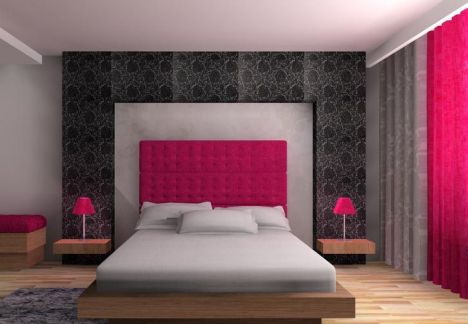 aranżacja sypialni widok na zagłówek łóżka - projektant wnętrz warszawa