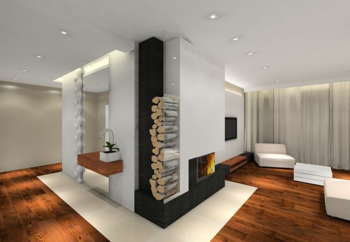 Projekt domu pod warszawą z wykorzystaniem podłogi z jesionu termo i palisandru.