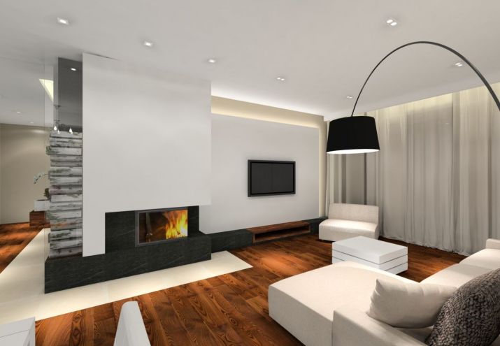 Projekt domu pod warszawą z wykorzystaniem podłogi z jesionu termo i palisandru.