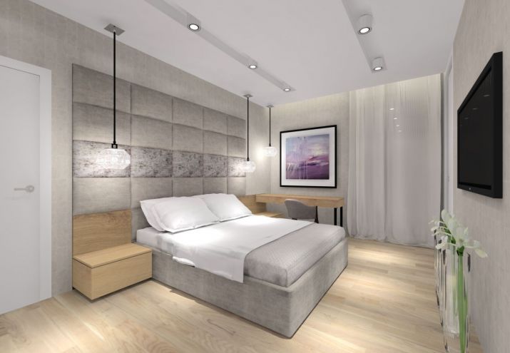 Projekt nowoczesnego, salonu połączonego z kuchnią i jadalnią.