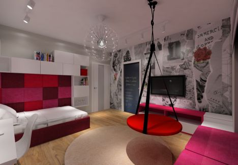 Aranżacja pokoju dziecka kolor różowy